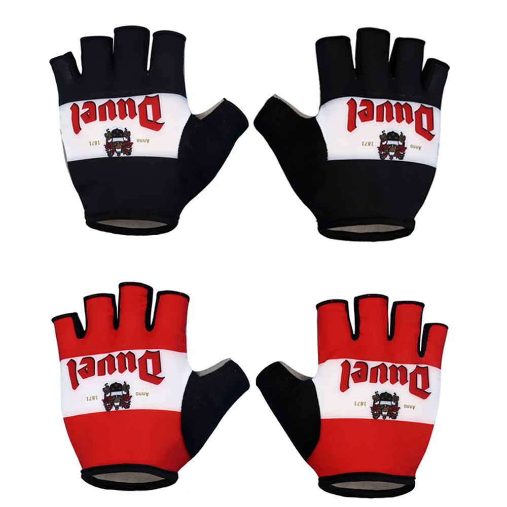 DUVEL-Gants de cyclisme classiques, demi-doigts courts, coussinets en gel antidérapants, respirants, sports de plein air, gants de vélo VTT, noir, rouge,