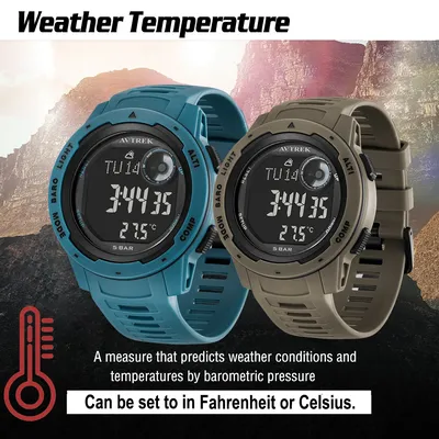 Avtrek Outdoor Digital Sports Watch Pedometer Men's Electronic Wrist Watches Compass Waterproof Hiking Climbing Tourist Watches