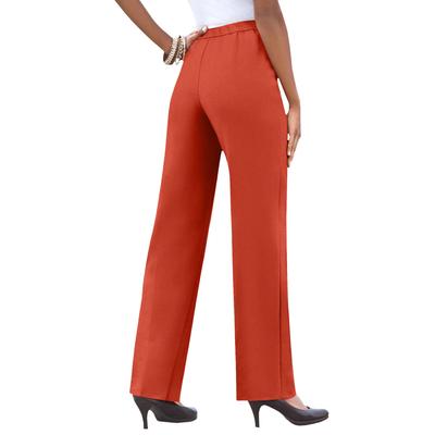 Plus Size Women's Classic Bend Over® Pant by Roaman's in Copper Red (Size 44 T) Pull On Slacks