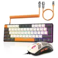 ATTACK SHARK × ZIYOULANG T60 RGB Tastiera meccanica da gioco e combo mouse 6400 DPI + cavo USB C a spirale per PC MAC PS5 Xbox