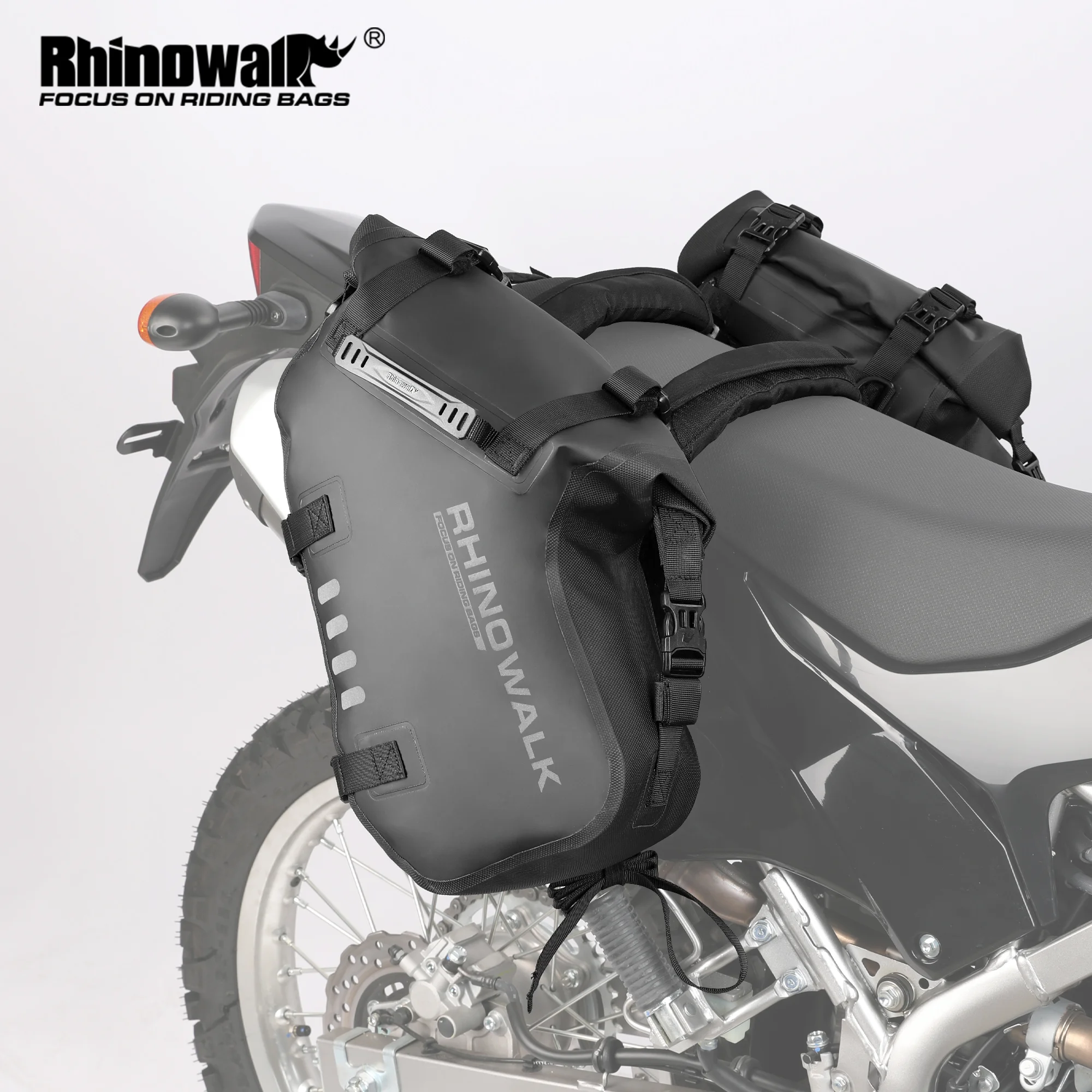 Borsa laterale moto Rhinowalk 100% impermeabile 18L/28L/48L borsa da sella moto borsa laterale motore borse da sella bagaglio da viaggio 2 pz