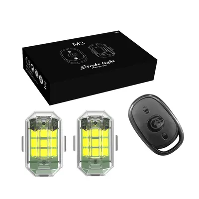 Luce stroboscopica a LED con telecomando senza fili per auto, moto, bici, drone, scooter, lampada di