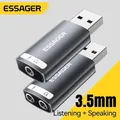 Essager Scheda audio USB Mini scheda audio esterna Interfaccia da USB a 3,5 mm Adattatore audio stereo per PS4 PS5 Swittch Cuffie per laptop