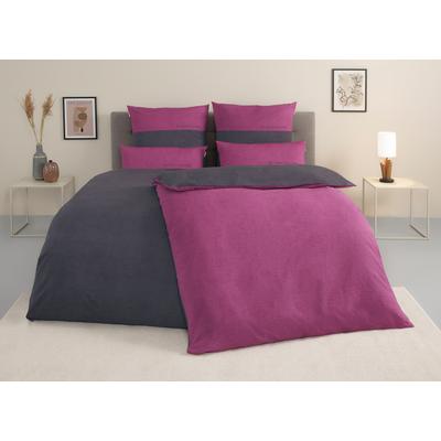 Bettwäsche TOM TAILOR HOME "Henry", grau (beere, anthrazit), B/L: 135cm x 200cm, , Renforcé, B/L: 80cm x 40cm, Renforcu00e9, Obermaterial: 100% Baumwolle, Bettwäsche, Bettwäsche aus Baumwolle, mit GRATIS-Zugabe: Sporthandtuch Image