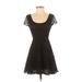 Divided by H&M Casual Dress - Mini Scoop Neck Short Sleeve: Black Dresses - Women's Size 4
