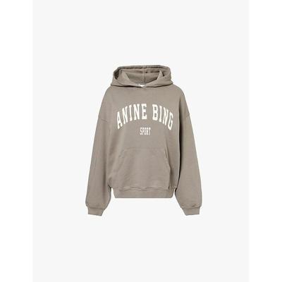 Harvey Logo-print Relaxed-fit Cotton-jersey Hoody - Natural - Anine Bing Sweats