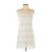 Divided by H&M Casual Dress - Mini Scoop Neck Sleeveless: Ivory Dresses - Women's Size 4