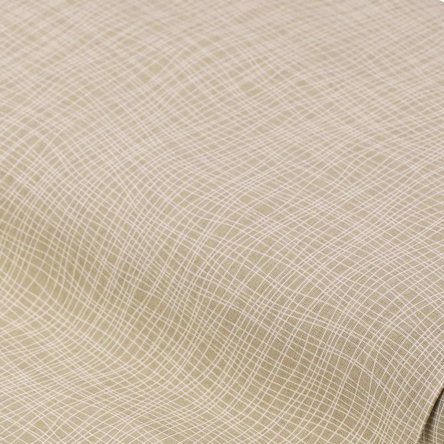 Baumwollstoff Linien Mona, natur/weiß