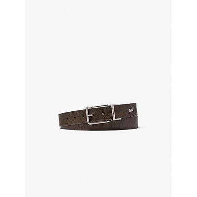 Michael Kors Reversible Logo and Leather Belt Brown One Size