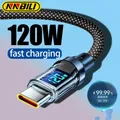 NNBILI Nuovo cavo USB tipo C a ricarica rapida con display digitale a LED da 120 W per cavo dati di ricarica rapida OPPO VIVO Huawei