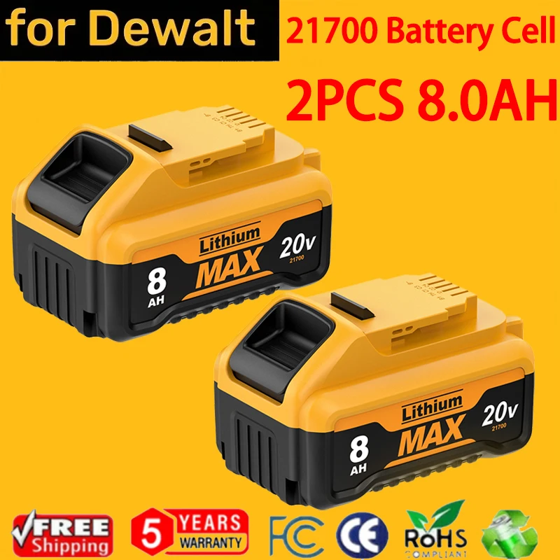 18V/20V max 8000mAh Zellen batterie Ersatz für Dewalt 18V dcb184 dcb182 dcb180 dcb181 dcb201 dcb206 für dewalt dcb200 Image
