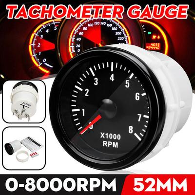 2 '' 52 mm 0-8000 u / min Drehzahlmesser Drehzahlmesser für Benzinmotoren Fantablau Image