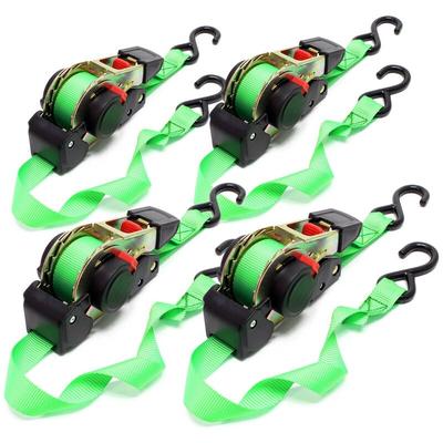 Set 4x Automatik Zurrgurt 320 daN Zuglast 3,5m x 25mm pes Spanngurt mit S-Haken selbstaufrollend Image