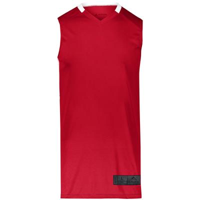 Augusta Sportswear 1730 Athletic Step-Back Basketball Jersey T-Shirt in Red/White size Medium | Polyester