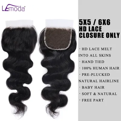 Body Wave 13x6 Real HD Lace Frontal Only 13x4 Transparent Lace Frontal Only Human Hair 5x5 6x6 HD