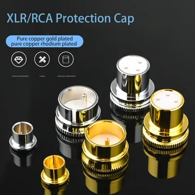 2pcs Protective Cover Gilded Covers Dust Cap Shielded Anti-oxidation for Noise Stopper RCA XLR Plug