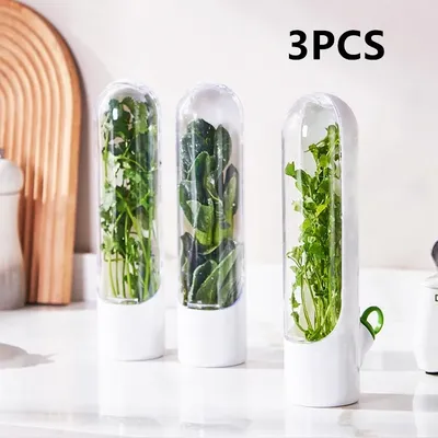 1/2/3PCS Herb Saver Storage Container Fresh Herb Keeper Vanilla Vegetables Fresh Preservation Bottle