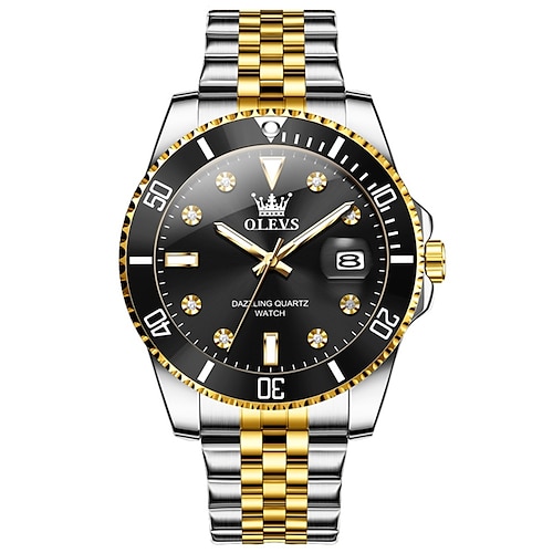 OLEVS Herren Quarz Uhr Outdoor Sport Fashion Armbanduhr Leuchtender Kalender Wasserdicht Dekoration Stahl Uhr Image