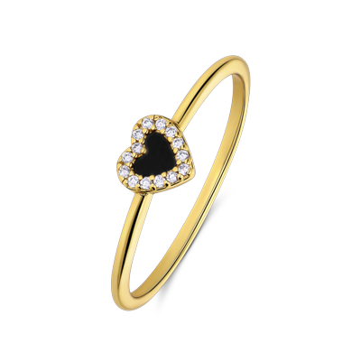 Lucardi Ringe 925 Silber - Edelstein Schwarz 57mm Damen Image