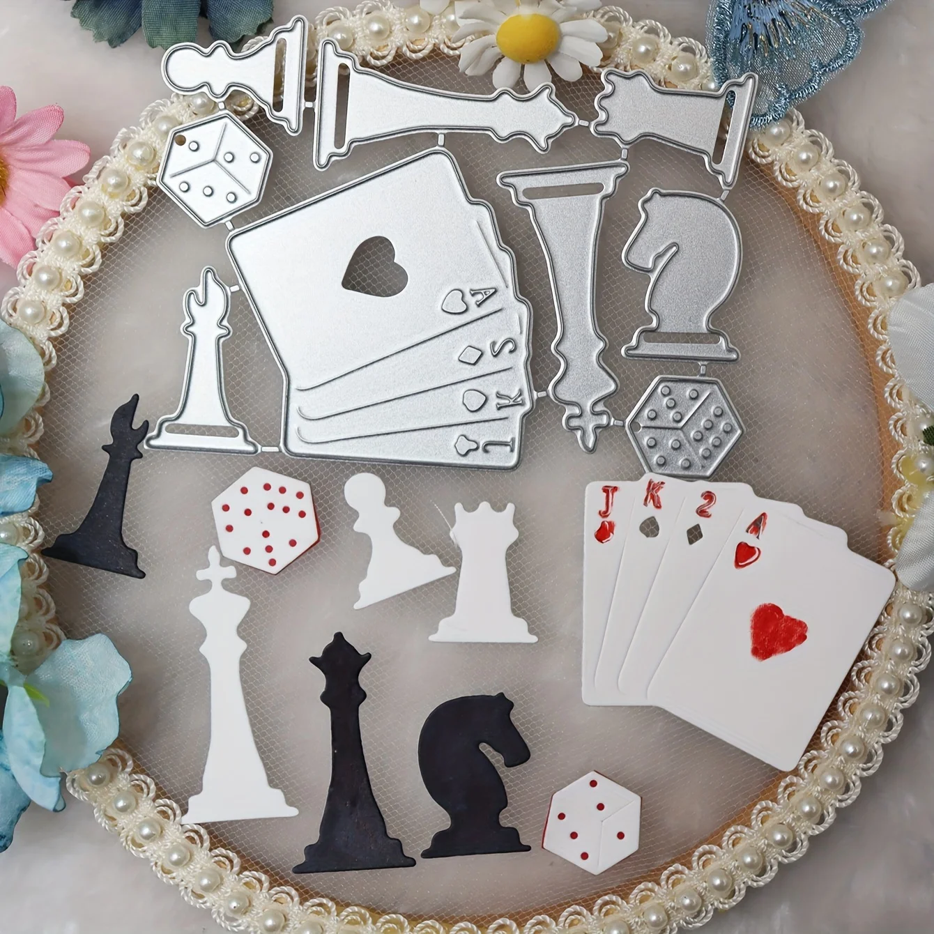 Artisanat découpé Chessman Poker Scrapbooking Album de bricolage cartes en papier outil de fabrication matrices de découpe modèle en relief nouveautés