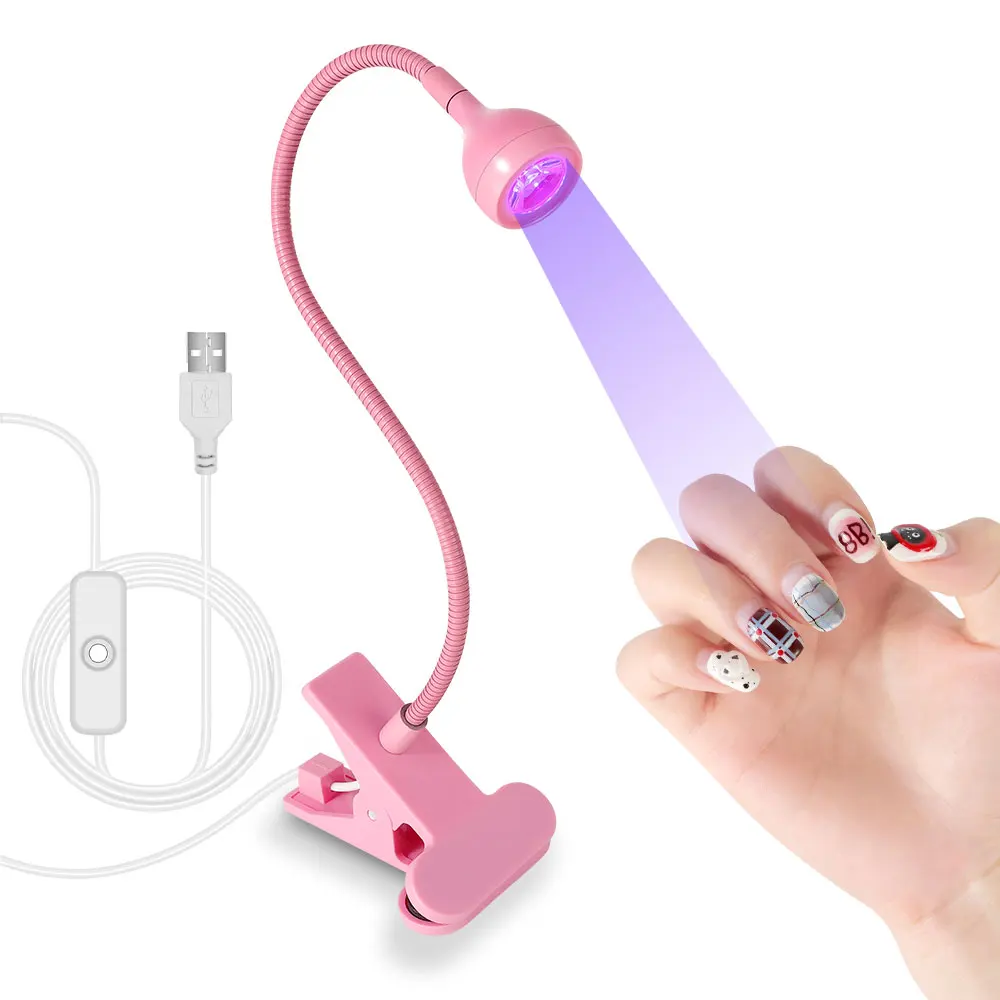 Nagel-LED-UV-Lampe zum Trocknen von Gelnägeln, Nagellack, zum Aufstecken, flexibler Schreibtisch, Mini, tragbare USB-Nagellampe, UV-Licht-Trockner für Maniküre, Salon Image