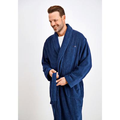 Bademantel BISON "BISON Bademantel" Gr. XL, blau (dk blau), XL, Oberstoff: 100% Baumwolle, Hausmäntel Image