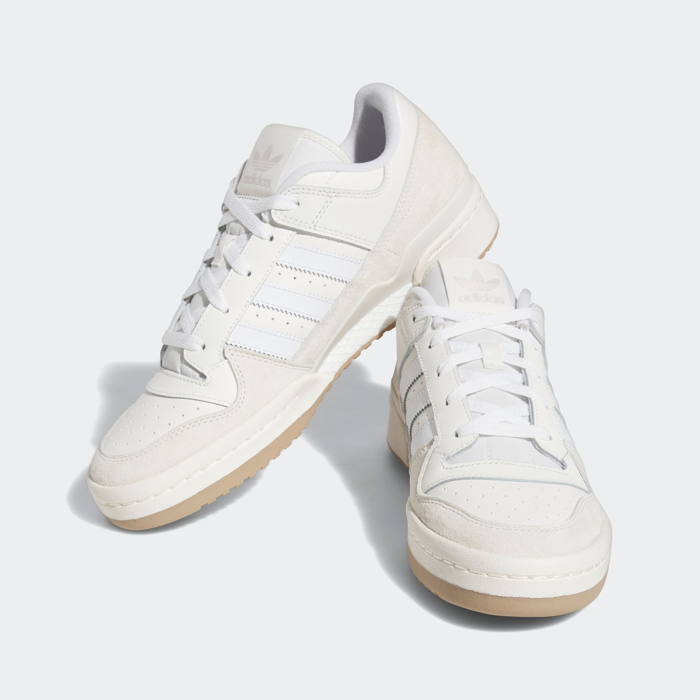 Sneaker ADIDAS ORIGINALS "FORUM LOW CLASSIC", Herren, Gr. 40, beige (chalk weiß, cloud weiß, cloud weiß), Baumwolle, Leder, Schuhe Sneaker