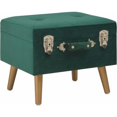 Hocker mit Stauraum 40 cm Grün Samt vidaXL