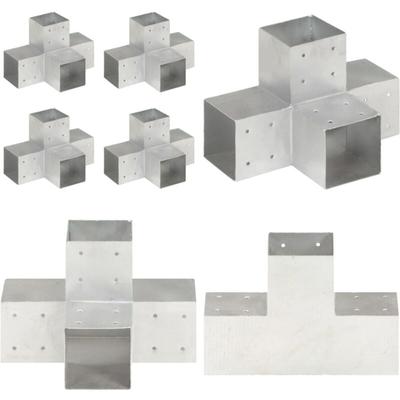 Pfostenverbinder 4 Stk. X-Form Verzinktes Metall 101 x 101 mm - Pfostenverbinder Image