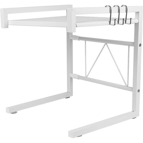 Mikrowellen Regal,Mikrowellenhalterung,Mikrowellenständer,Flexibel Ausziehbar von 40-65cm,Weiß