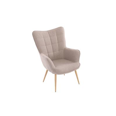 Sessel aus Webstoff, Gestell natur, B 72, H 97, T 80 cm, beige