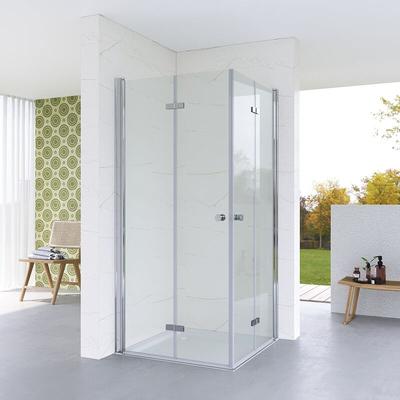 Aquabatos - Duschkabine Falttür Pendeltür Duschabtrennung Duschwand Glas Eckdusche rahmenlos Image