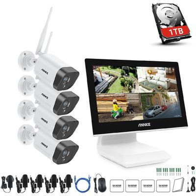 Sannce - annke 4-Kanal-5-MP-Super-HD-Wireless-NVR-Überwachungskamerasystem mit 3-MP-WLAN-Kameras,