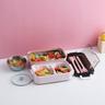 Lunch Box Double Insulation 304 with Tableware Back To School Bento Box Insulation Lunch Box Coral Powder