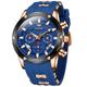 OLEVS Men Quartz Watch Outdoor Sports Fashion Wristwatch Luminous Calendar Chronograph Waterproof Silicone Gel Watch