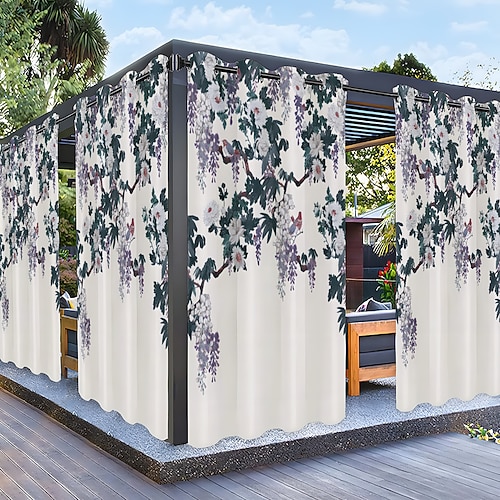 tenda esterna impermeabile per la privacy, tende scorrevoli per patio, tende per pergola con occhiello glicine 3d per gazebo, balcone, veranda, festa, 1 pannello