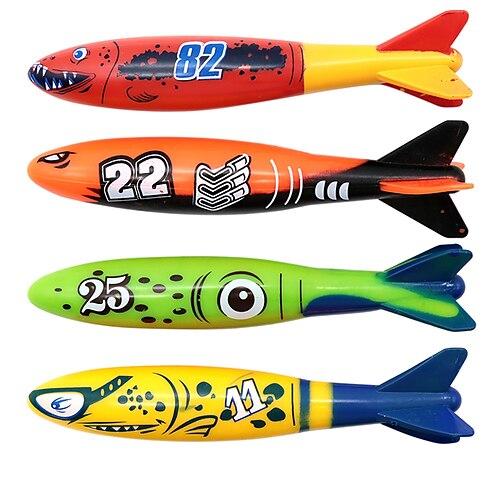 Tauchspielzeug fürs Schwimmbad, Unterwasser-Schwimmen, Werfen, Tauchen, Torpedohai, 4er-Pack
