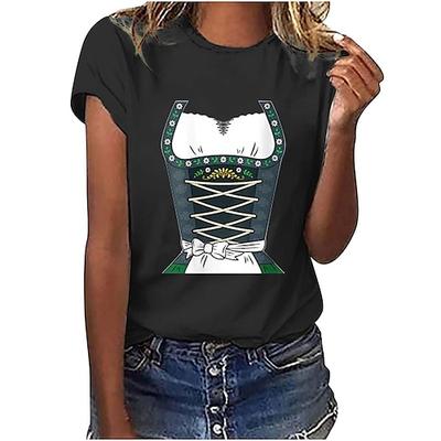 Bier Cosplay Kostüm T-Shirt-Ärmel Bedruckt Klassisch Streetstyle Für Damen Erwachsene Karneval Oktoberfestbier Heißprägen Party Casual Image