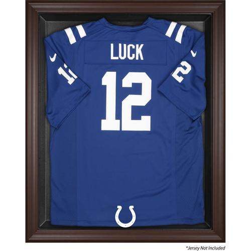 Vitrine mit Logo-Trikot der Indianapolis Colts in Braun mit Rahmen