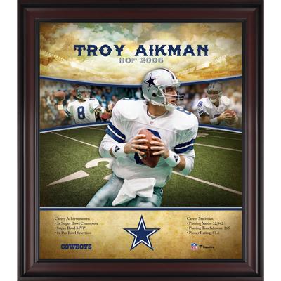 Troy Aikman Dallas Cowboys Hall of Fame Karriereprofil, gerahmt, 15 x 17 Zoll Image