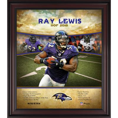 Hall of Fame-Karriereprofil von Ray Lewis, Baltimore Ravens, gerahmt, 15 x 17 Zoll Image