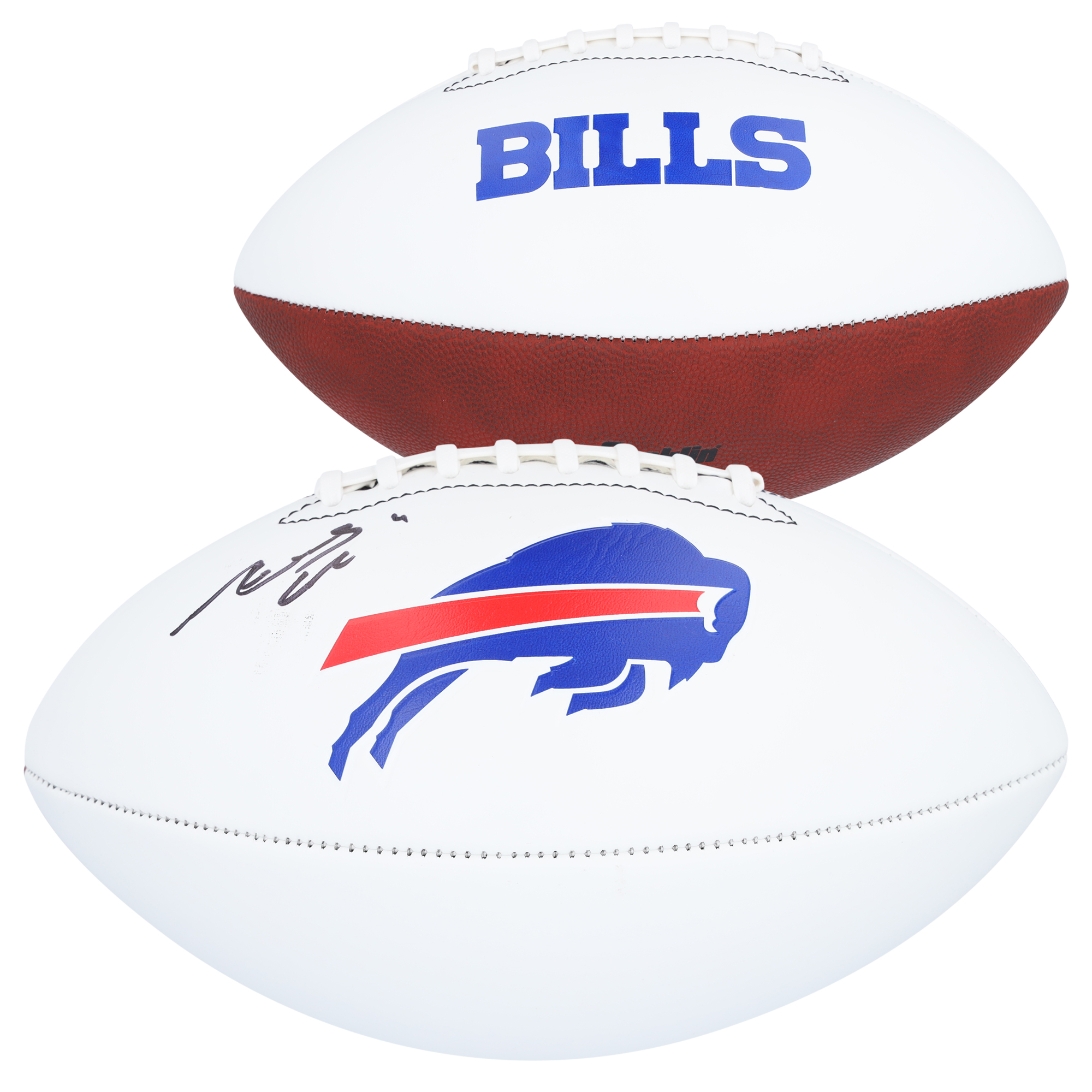 Signierter Franklin White Panel Football von James Cook, Buffalo Bills Image