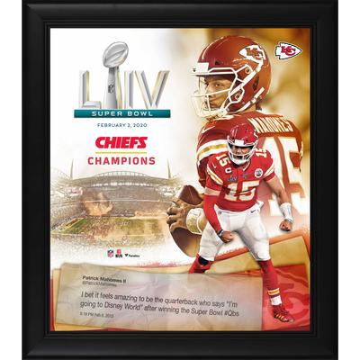 Patrick Mahomes Kansas City Chiefs Gerahmtes 15" x 17" Super Bowl LIV Champions Replik Konfetti Tweet Collage Image