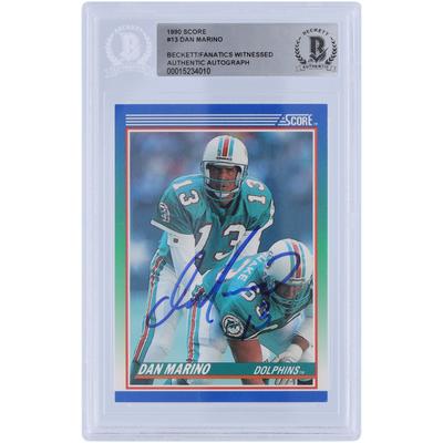 Dan Marino Miami Dolphins signierte 1990 Score #13 Beckett Fanatics bezeugte authentifizierte Karte Image