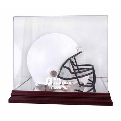 Vitrine mit Teamlogo des NFL Fantasy Football Champions aus Mahagoni-Helm und verspiegelter Rückseite Image