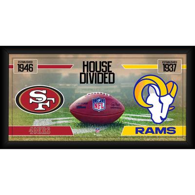 San Francisco 49ers vs. Los Angeles Rams, gerahmt, 25,4 x 50,8 cm, House Divided Football Collage Image