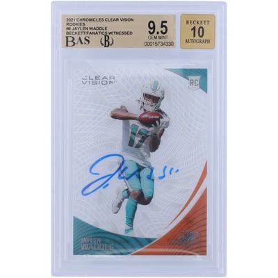 Jaylen Waddle Miami Dolphins signierte 2021 Panini Clear Vision Rookies #CVR-6 Beckett Fanatics bezeugte authentifizierte 9,5/10 Rookie-Karte Image