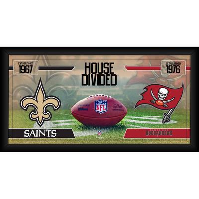 New Orleans Saints vs. Tampa Bay Buccaneers Gerahmte 10" x 20" Haus geteilte Football-Collage Image