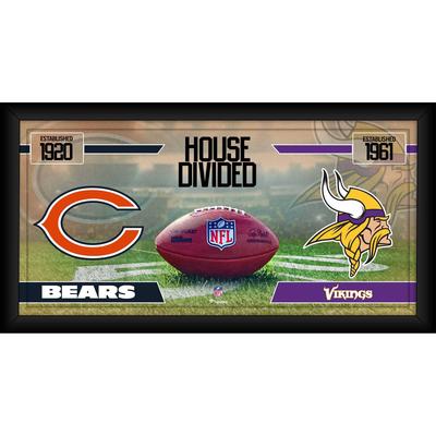 Chicago Bears vs. Minnesota Vikings, gerahmt, 25,4 x 50,8 cm, House Divided Football Collage Image