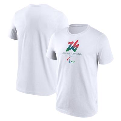 T-Shirt mit Logografik vorne und vorne für Paralympics 2026 von Milano Cortina – Weiß Image